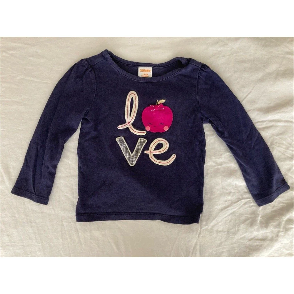 18-24 Months Gymboree baby girl clothes -  one piece shirt | love theme